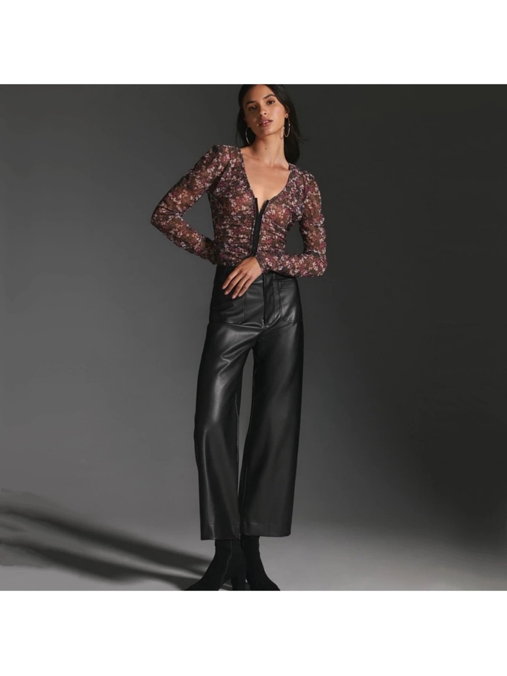 Maeve Colette Faux-Leather Full-Length Pants